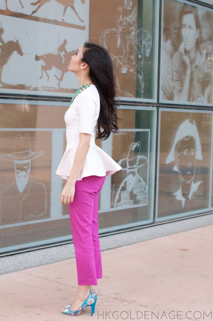 Pink Peplum with Fuchsia pants for work