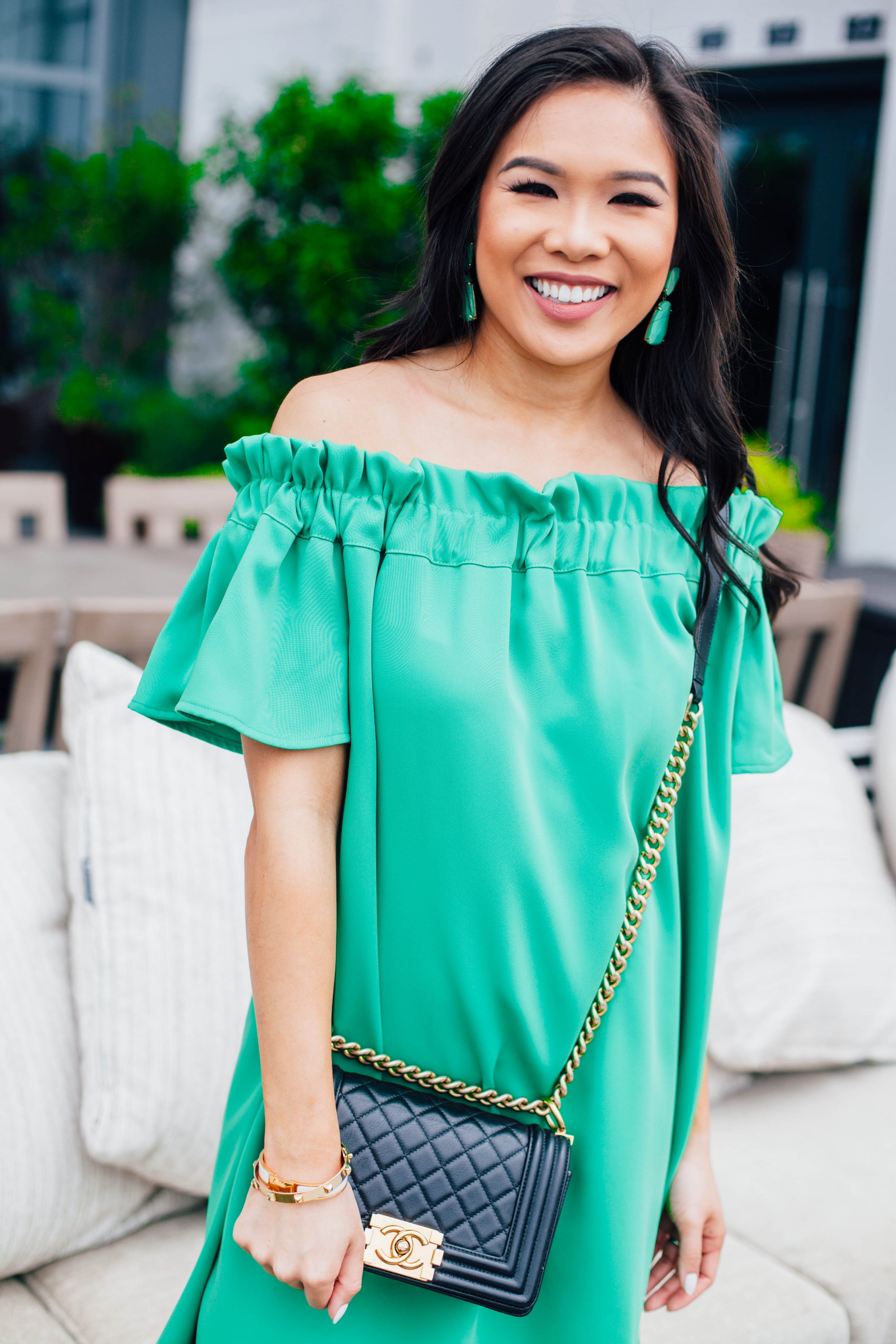 COLOR & CHIC | Must Have Dress for Summer - ruffled and off the shoulder