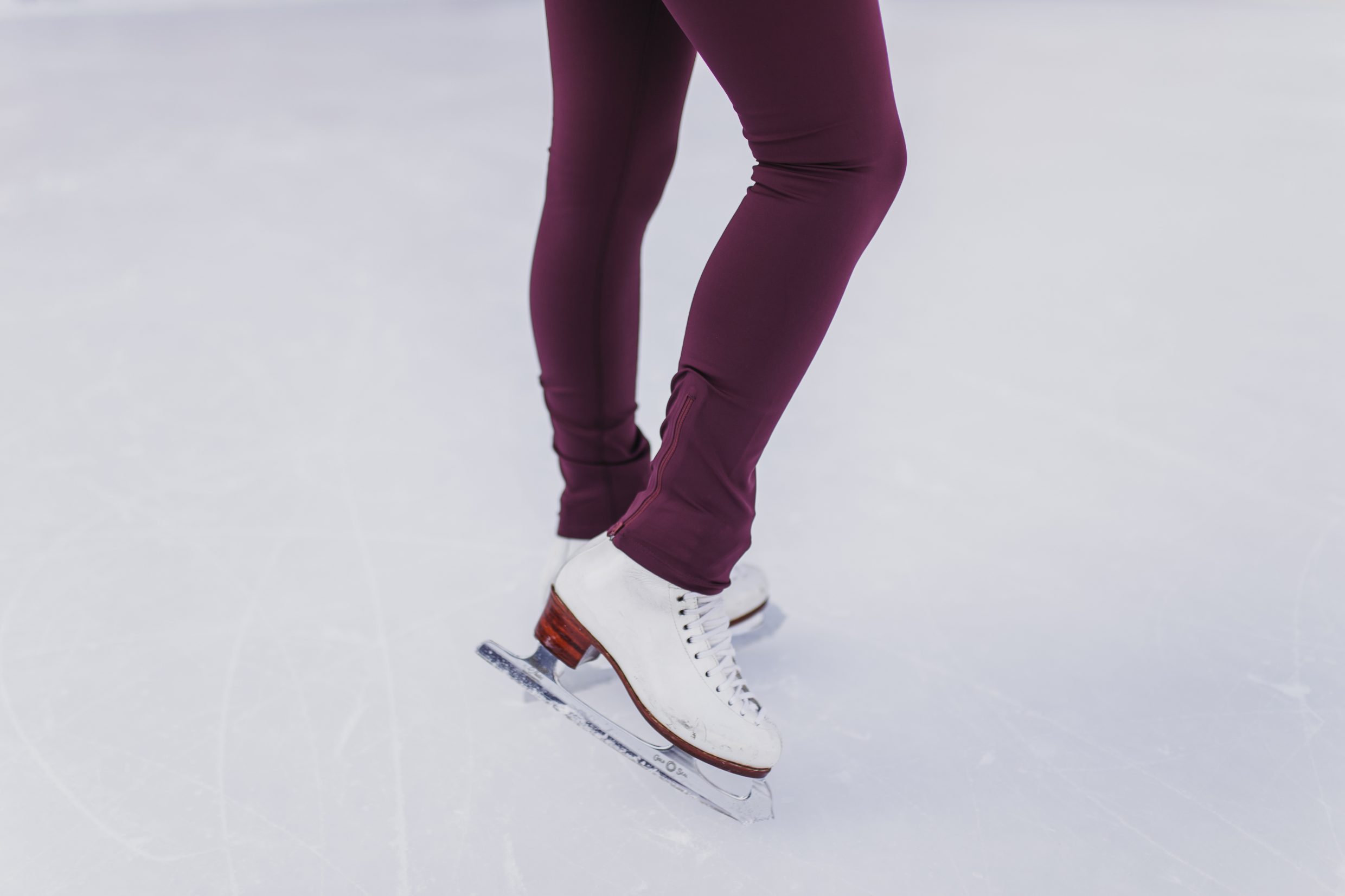 Burgundy thermal spring leggings for stay active including figure skating