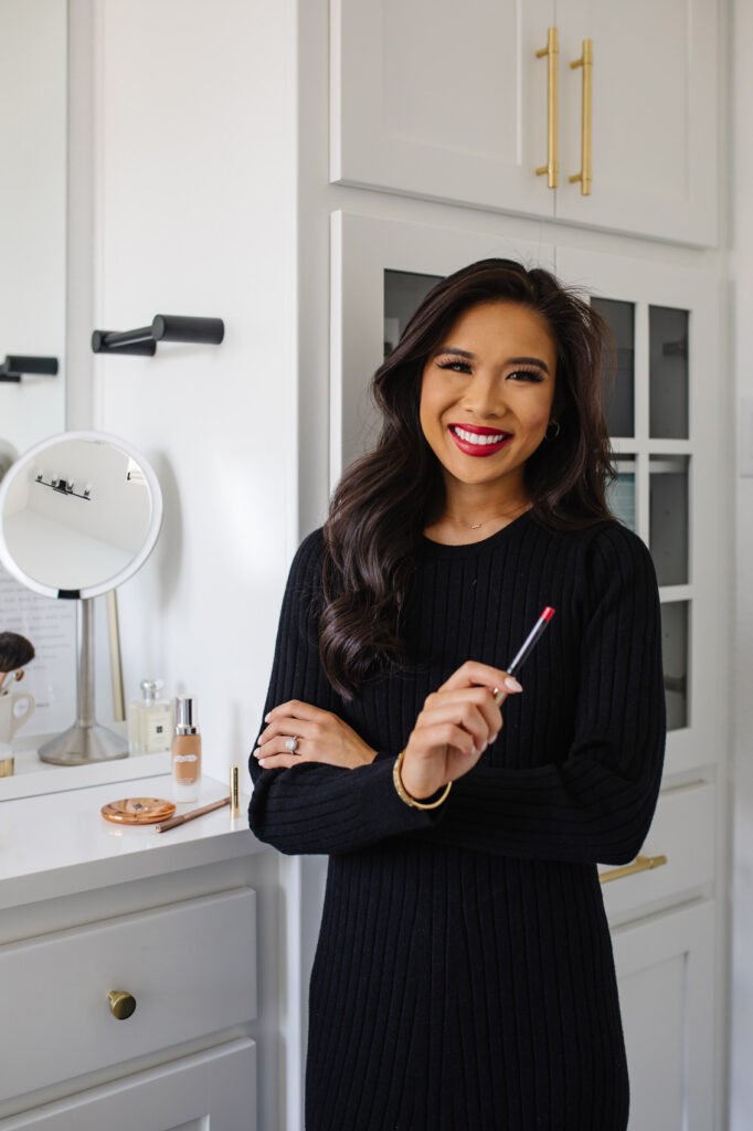 blogger hoang-kim cung shares the best lipstick shades for the holidays and beyond, including the hourglass confession lipstick in i still