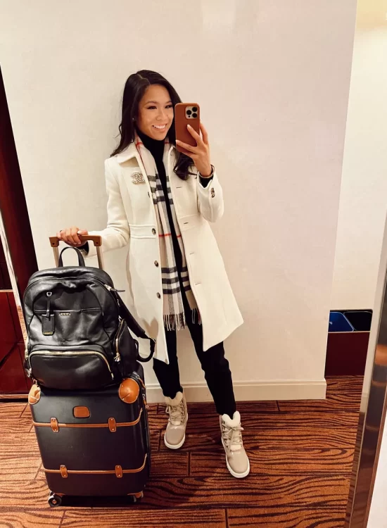 Blogger Hoang-Kim Cung with a few of her travel essentials