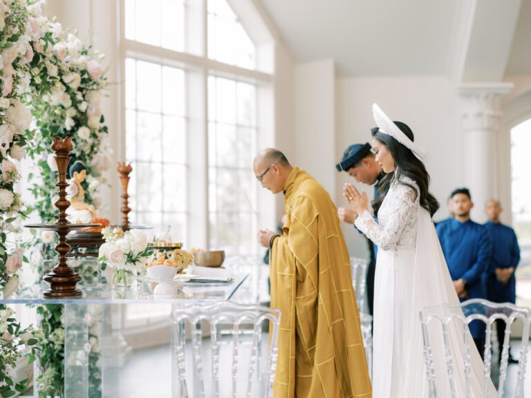 blogger hoang-kim cung's vietnamese buddhist wedding ceremony at the hillside estate