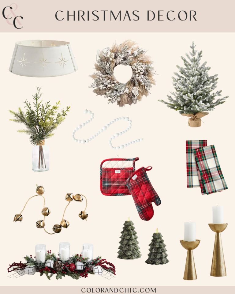 christmas home decor curated by blogger hoang-kim-cung from kirkland's, pottery barn, williams-sonoma, and target