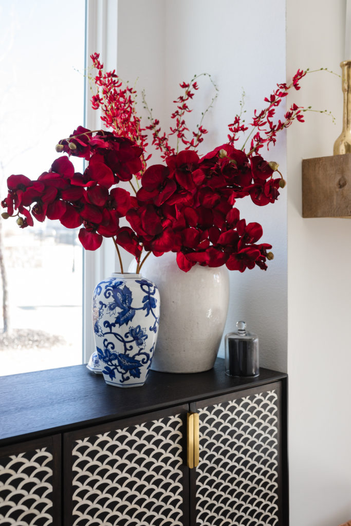 red orchid lunar new year decor