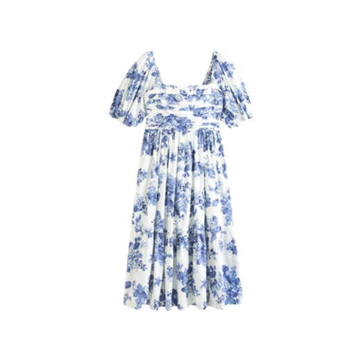 Puff Sleeve Midi Dress